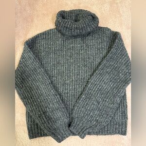 Old Navy Charcoal Marl Shaker Stitch Turtleneck Sweater